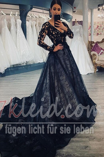 Brautkleid Halle Herbst Sanduhrförmig A-Linie Durchsichtige Ärmel - Seite 3