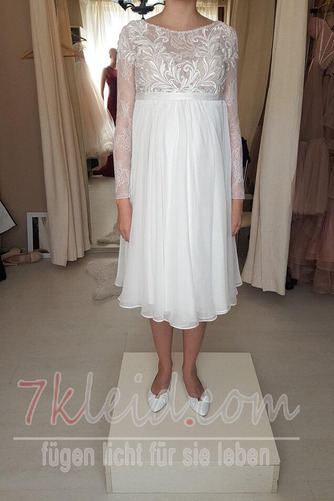 Brautkleid Empire Applike Ärmellos Wadenlang Schlicht Durchsichtige Rücken - Seite 3