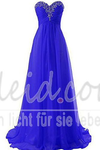 Abendkleid A-Linie Chiffon Mittelgröße Bördeln Bodenlang Rücken Schnürung - Seite 13