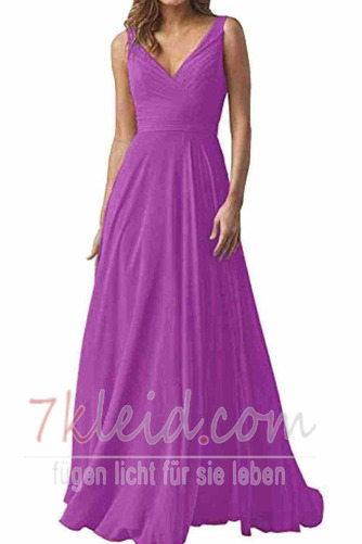 Abendkleid Chiffon Rücken Schnürung V-Ausschnitt Natürliche Taille - Seite 16