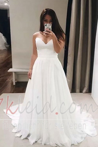 Brautkleid Chiffon Drapierung Umgedrehtes Dreieck Natürliche Taille - Seite 1