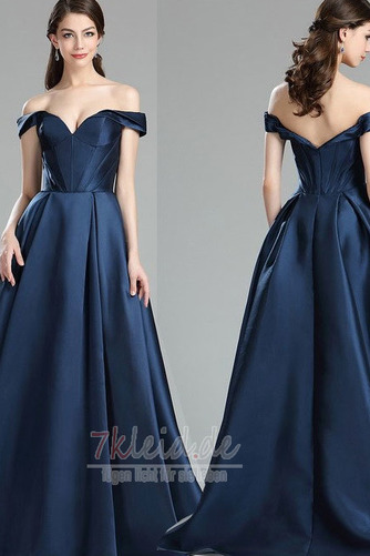 Mittelgröße Gerüscht Satin Natürliche Taille Formell Ballkleid - Seite 1