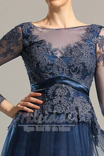 Petite Typ Bodenlang Spitzen-Overlay Lange Ärmel Sexy Abendkleid - Seite 2