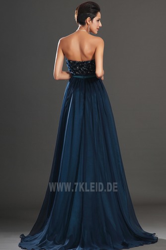 Dunkelblau edel Kleine Größe Ärmellos Natürliche Taille Abendkleid - Seite 7