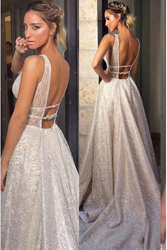 Brautkleid Frühling Natürliche Taille Strand A-Linie Ärmellos - Seite 2