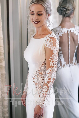 Brautkleid Outdoor Rückenfrei moderne Meerjungfrau Natürliche Taille - Seite 4
