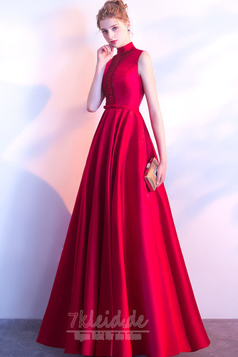 Mittelgröße Ärmellos Elegant Satin Mitte Rücken Winter Ballkleid - Seite 3