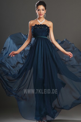 Dunkelblau edel Kleine Größe Ärmellos Natürliche Taille Abendkleid - Seite 2