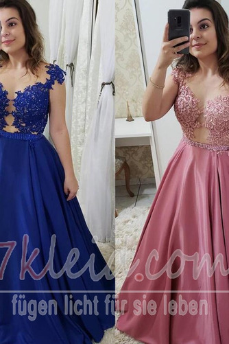 Abendkleid Rückenfrei Perlengürtel Bodenlang Schaufel Formell - Seite 4