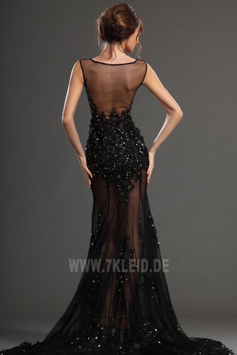 Ärmellos Pailletten Sommer Bodenlang Spitze Sexy Cocktailkleid - Seite 5