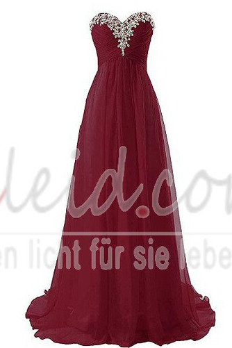 Abendkleid A-Linie Chiffon Mittelgröße Bördeln Bodenlang Rücken Schnürung - Seite 14