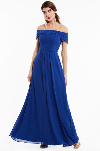 Kurze Ärmel A-Linie Elegant Gekappte Ärmel Chiffon Abendkleid - Seite 3