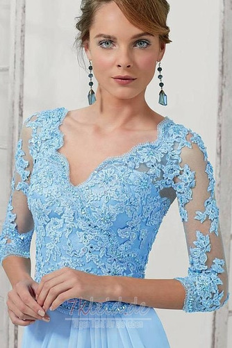 Lange Vintage Natürliche Taille Jahr 2019 Frühling Brautmutterkleid - Seite 5