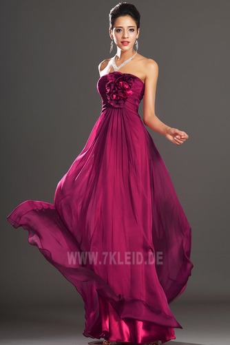 Bodenlang A-Linie Chiffon Rosendekor Ärmellos Abendkleid - Seite 4