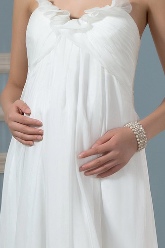 Herz-Ausschnitt Bodenlang Chiffon Rückenfrei Sommer Brautkleid - Seite 5