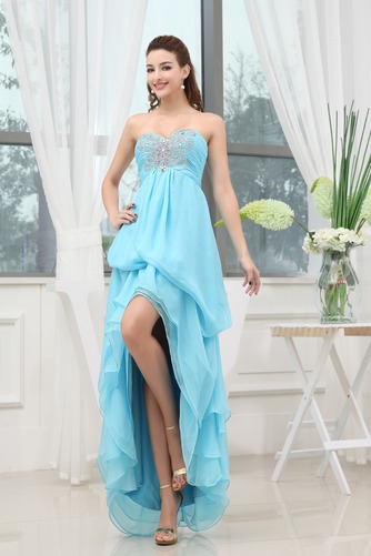 Plissiert Asymmetrisch Herz-Ausschnitt Reißverschluss Ballkleid - Seite 1