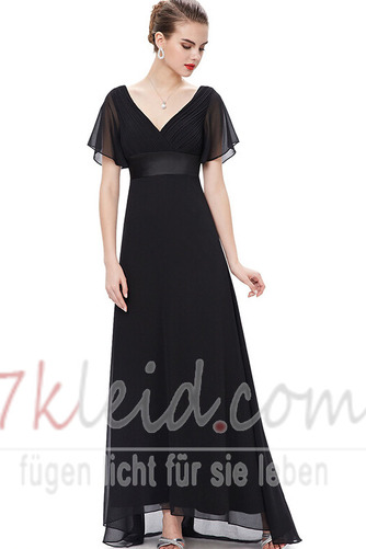 Brautjungfernkleid Herbst Kurze Ärmel Natürliche Taille Schlicht Chiffon - Seite 10