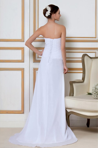 Natürliche Taille Ärmellos A-Linie Elegant Sweep Zug Brautkleid - Seite 3