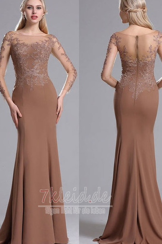 Bördeln Kleine Größe Winter Durchsichtige Ärmel Spitze Abendkleid - Seite 1