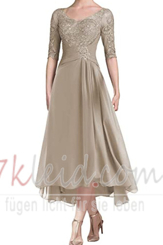 Brautmutterkleid Herbst Chiffon Natürliche Taille Stealth Ärmel Asymmetrisch - Seite 1