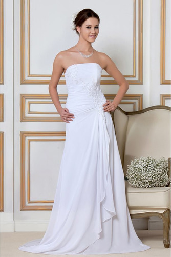 Natürliche Taille Ärmellos A-Linie Elegant Sweep Zug Brautkleid - Seite 1