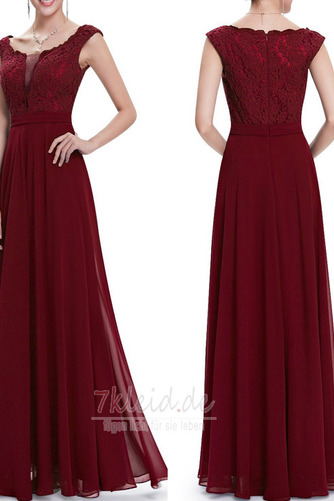 Elegant Reißverschluss Kurze Ärmel Sanduhrförmig Chiffon Abendkleid - Seite 1