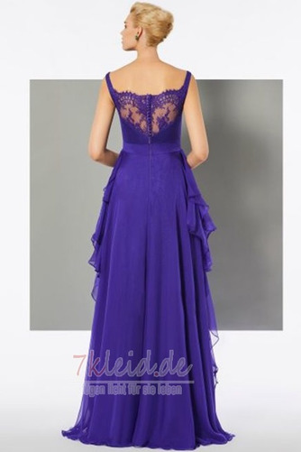 Bodenlang Chiffon Bateau Ärmellos Kleine Größe A-Linie Abendkleid - Seite 2