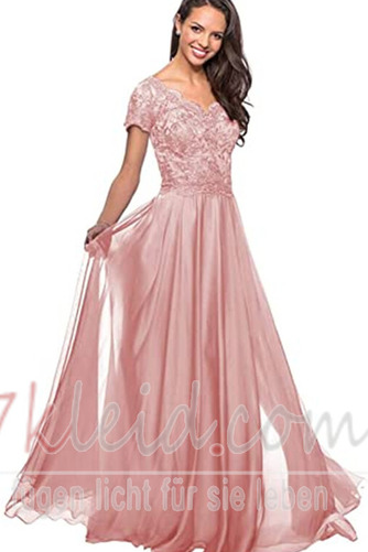 Abendkleid Chiffon Kurze Ärmel Schick Umgedrehtes Dreieck V-Ausschnitt - Seite 8