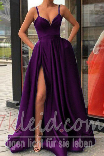 Abendkleid Ärmellos Vorne Geschlitzt Natürliche Taille Elegant - Seite 1