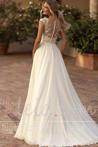 Brautkleid Strand Elegant Tiefer V-Ausschnitt Bodenlang Sommer - Seite 2