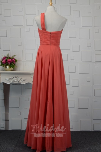 Natürliche Taille Ärmellos Reißverschluss Applike Bodenlang Chiffon Abendkleid - Seite 3