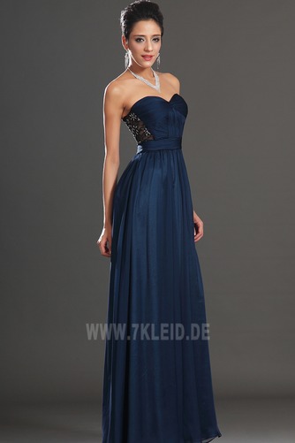 Dunkelblau Chiffon Halle Bodenlang Empire edel Abendkleid - Seite 5