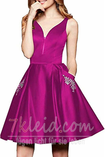 Cocktailkleid Frühling Knielang Drapierung Natürliche Taille Jahr 2023 - Seite 1