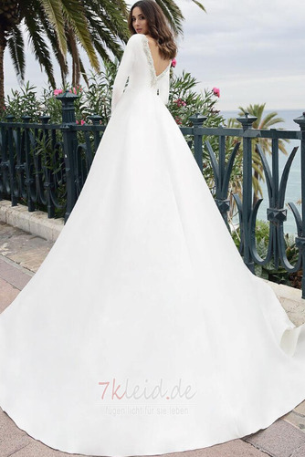 Brautkleid Outdoor Natürliche Taille Schlicht Lange Ärmel Rückenfrei - Seite 2