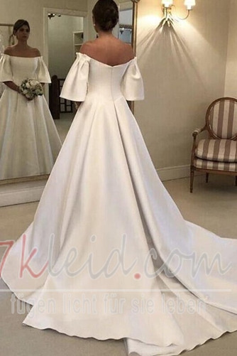 Brautkleid Reißverschluss Natürliche Taille Kirche Frühling Satin - Seite 2