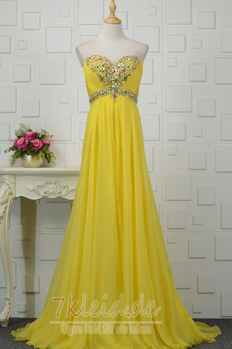 A-Linie Drapierung Perlengürtel Chiffon Schick Herbst Abendkleid - Seite 1