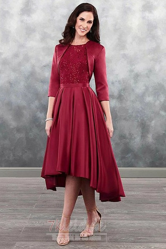 Hoch Überdachte Bateau Elegant Mit Jacke Jahr 2019 Brautmutterkleid - Seite 1