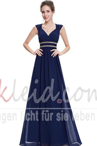 Abendkleid A-Linie Reißverschluss Ärmellos Chiffon Natürliche Taille - Seite 3