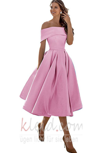 Abendkleid Satin Wadenlang Natürliche Taille Rücken Schnürung - Seite 6