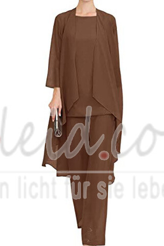 Hoch Überdachte Drapierung Lange Ärmel Schlicht Chiffon Hosenanzug Kleid - Seite 14