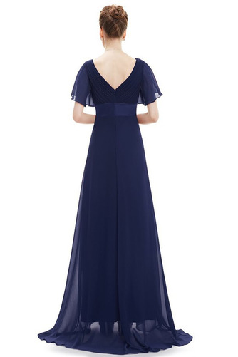 Lockere Ärmel Kurze Ärmel Gerüscht Reißverschluss Chiffon Abendkleid - Seite 6