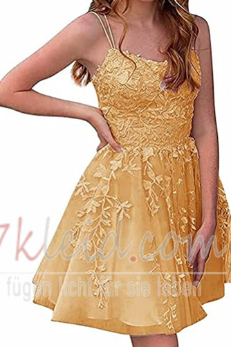 Cocktailkleid Sommer Sexy A-Linie Ärmellos Spaghettiträger Natürliche Taille - Seite 3