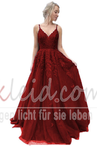 Abendkleid A-Linie Elegant Lange Ärmellos Mittelgröße Bördeln - Seite 4