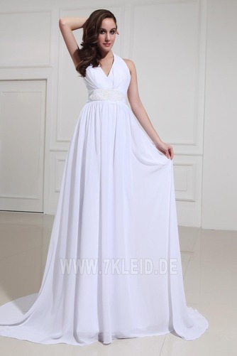 Empire Taille Weiß Bodenlang Schick Empire Outdoor Brautkleid - Seite 1