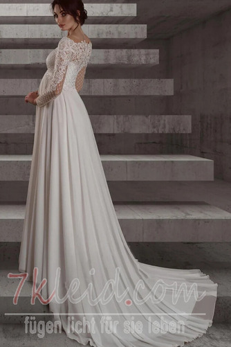 Brautkleid Strand Lange Empire Taille Sommer Halbe Ärmel Bateau - Seite 2
