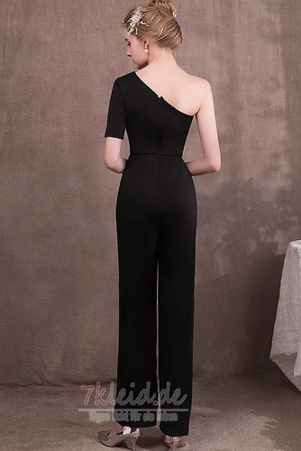 Drapierung Asymmetrische Ärmel Slim edel Reißverschluss Abendkleid - Seite 2