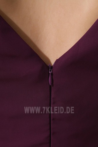 Reißverschluss Natürliche Taille Ärmellos Knielang A-Linie Brautjungfernkleid - Seite 7