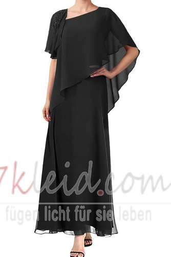 Brautmutterkleid Chiffon Natürliche Taille Frühling A-Linie Kurze Ärmel - Seite 3