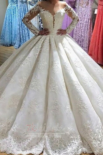 Brautkleid Formell Lange Ärmel Spitze im Freien Spitzen-Overlay - Seite 1