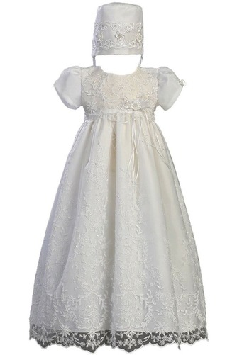 Spitze Natürliche Taille Juwel Formell Lange Prinzessin Taufe Kleid - Seite 1